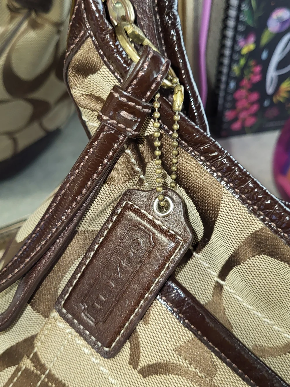 COACH Vintage Ergo Khaki Canvas Leather Pleated Hobo Bag 11601